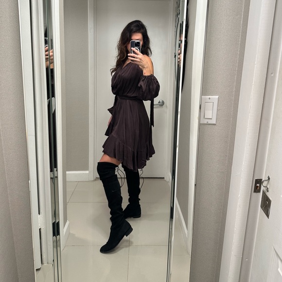 Zimmermann Wrap Silk Dress in Burgundy - Size AU1 - Picture 4 of 7